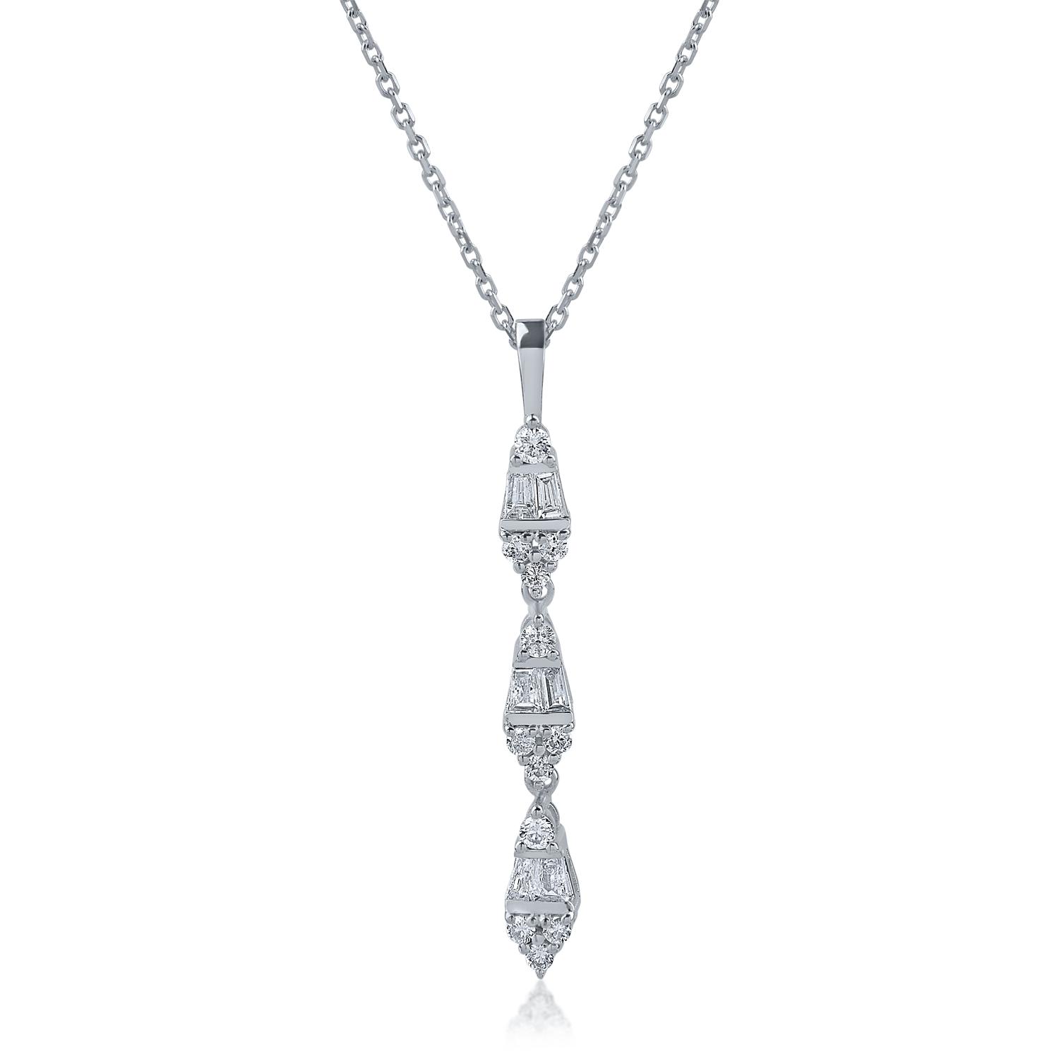 White gold pendant necklace with 0.22ct diamonds