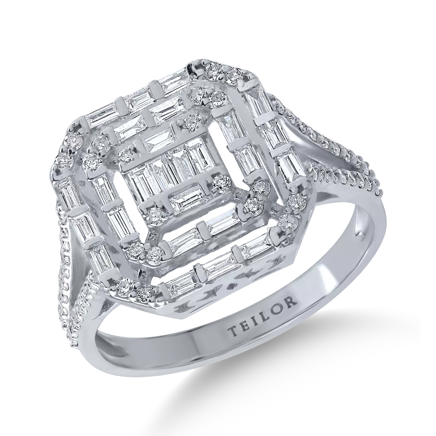Fehérarany gyűrű 0.65ct gyémántokkal