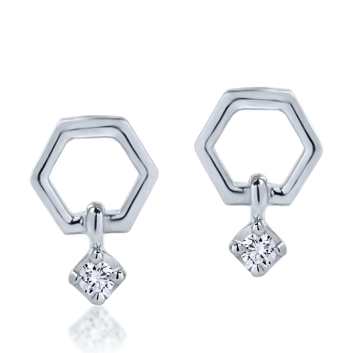 White gold earrings with 0.03ct diamonds