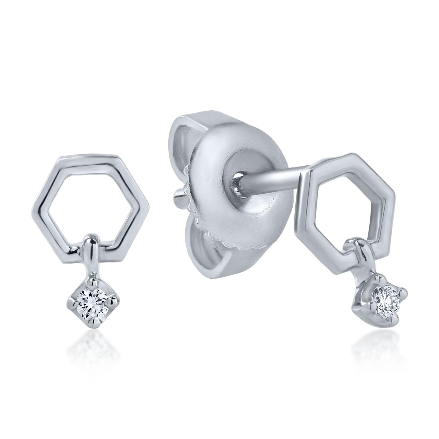 White gold earrings with 0.03ct diamonds