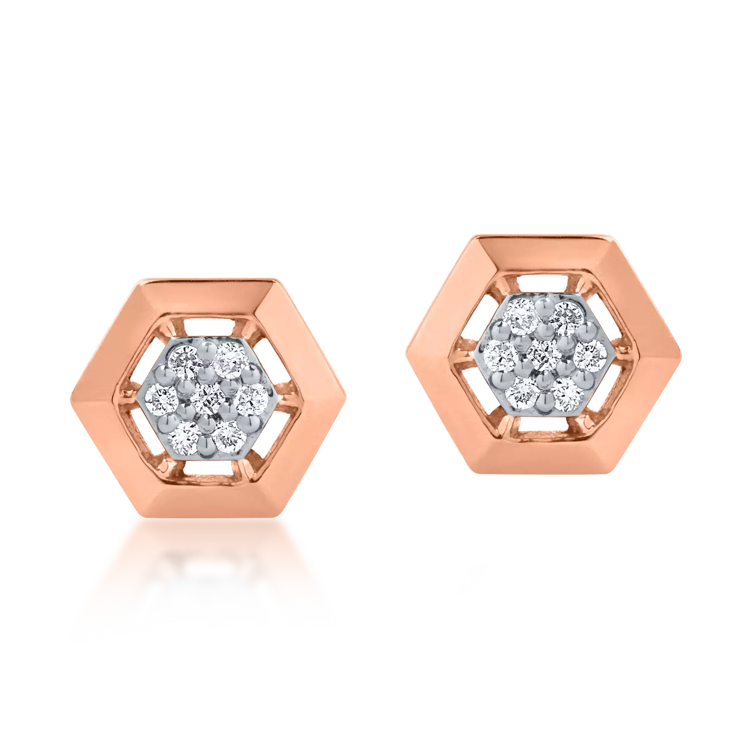 Rose gold earrings with 0.04ct diamonds