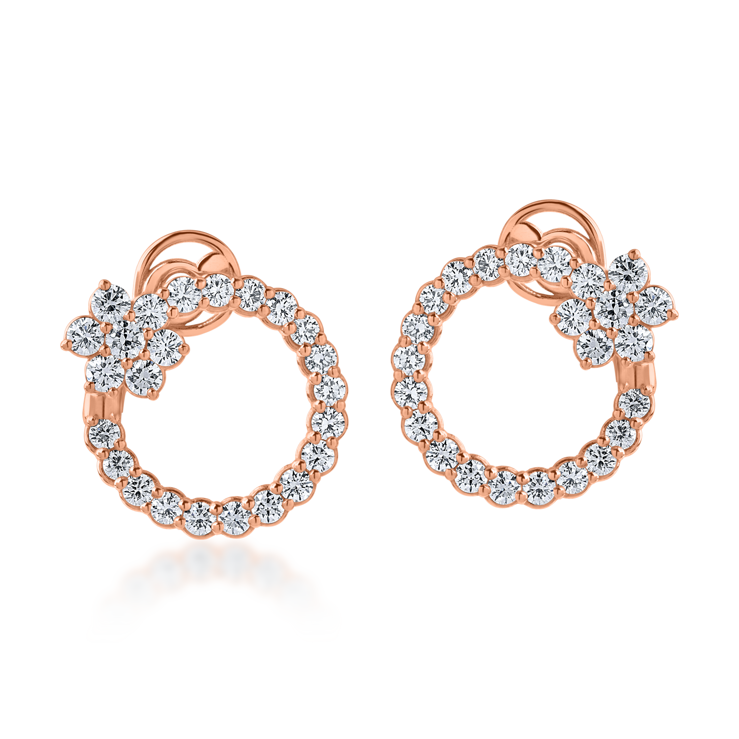 Rose gold earrings with 1.78ct diamonds