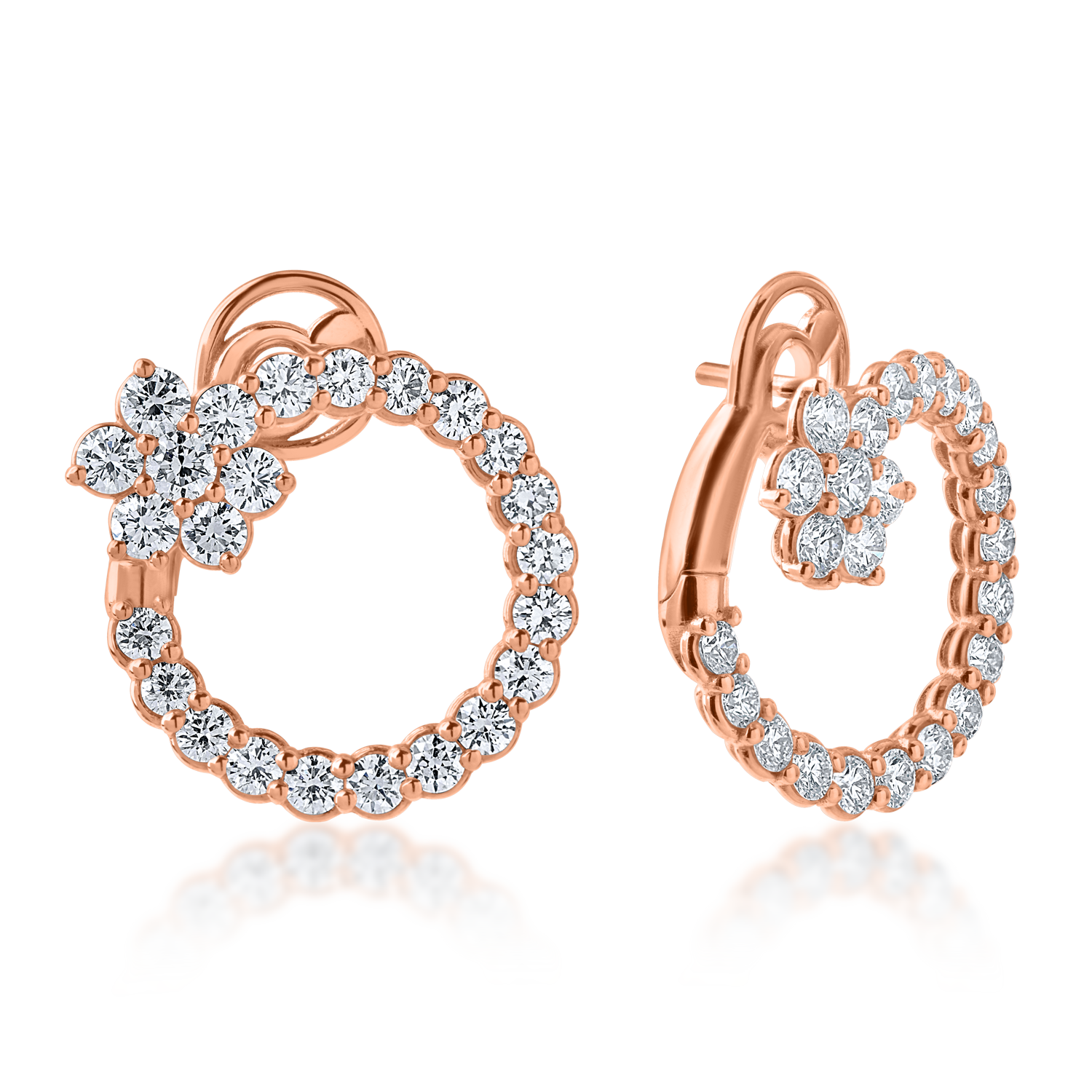 Rose gold earrings with 1.78ct diamonds