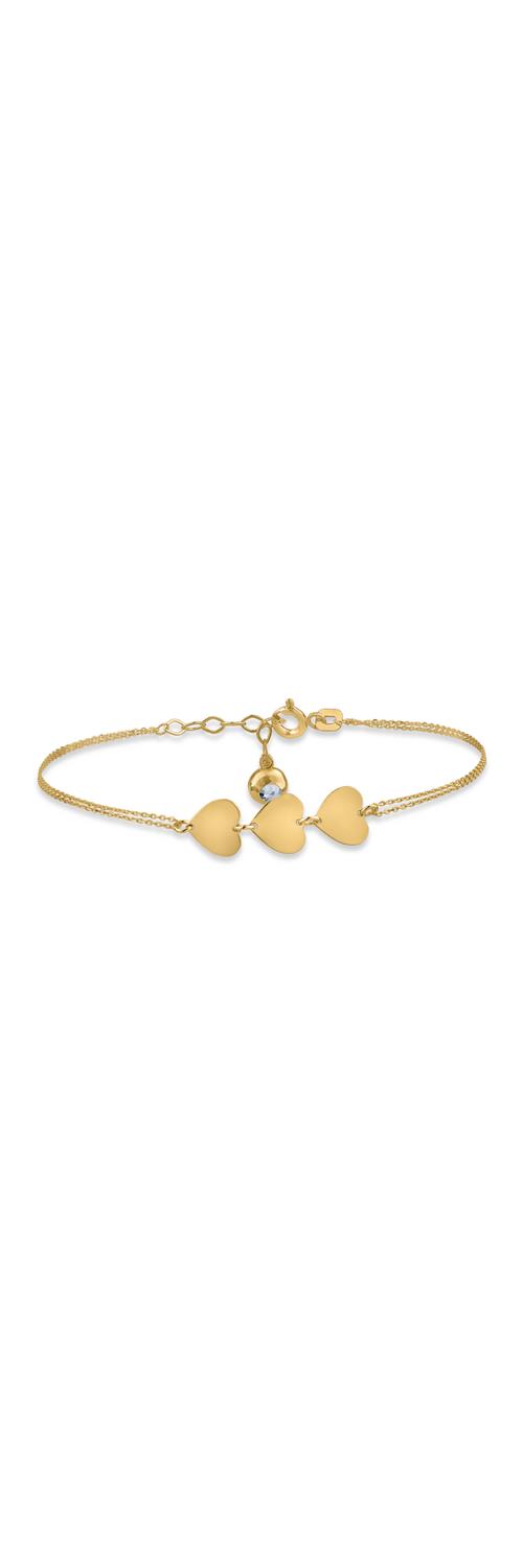 Yellow gold hearts bracelet