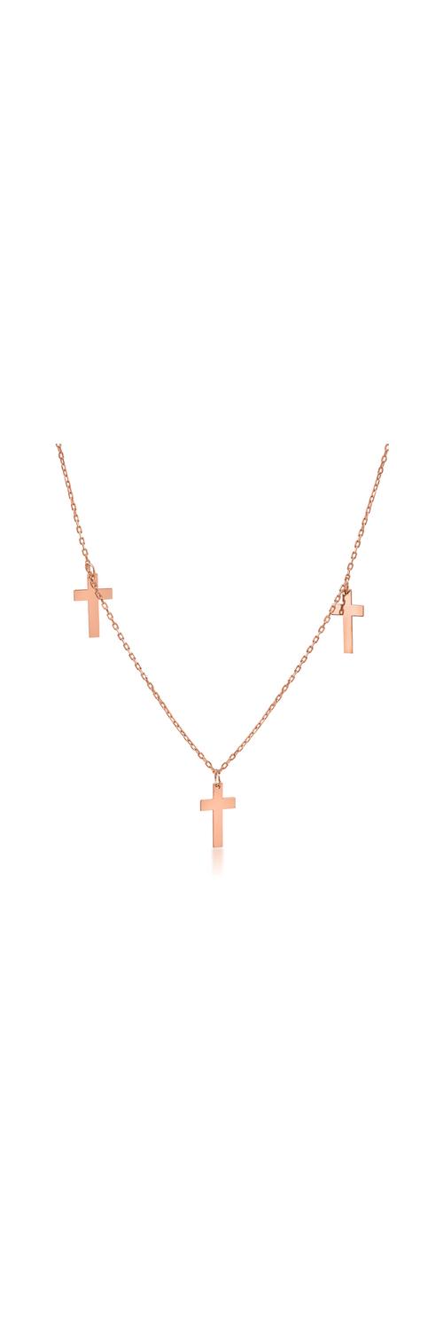 Rose gold cross pendant necklace