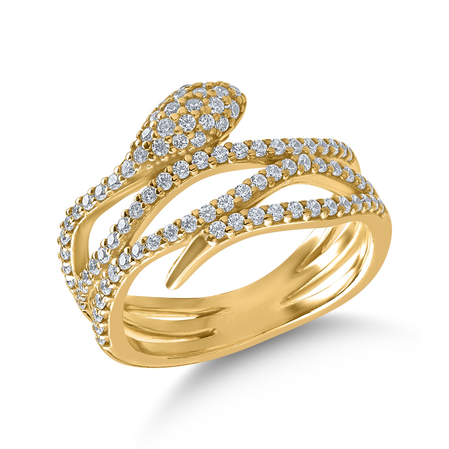 Pierścionek w kształcie węża z żółtego złota