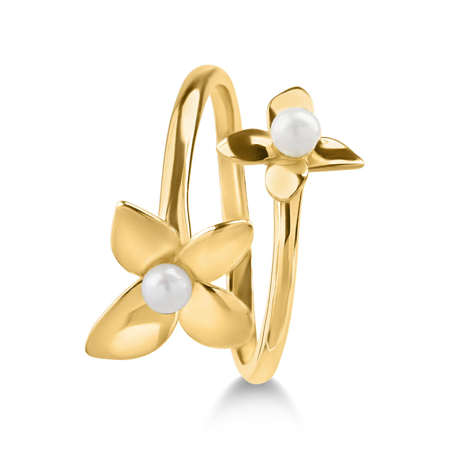 Yellow gold flower ring
