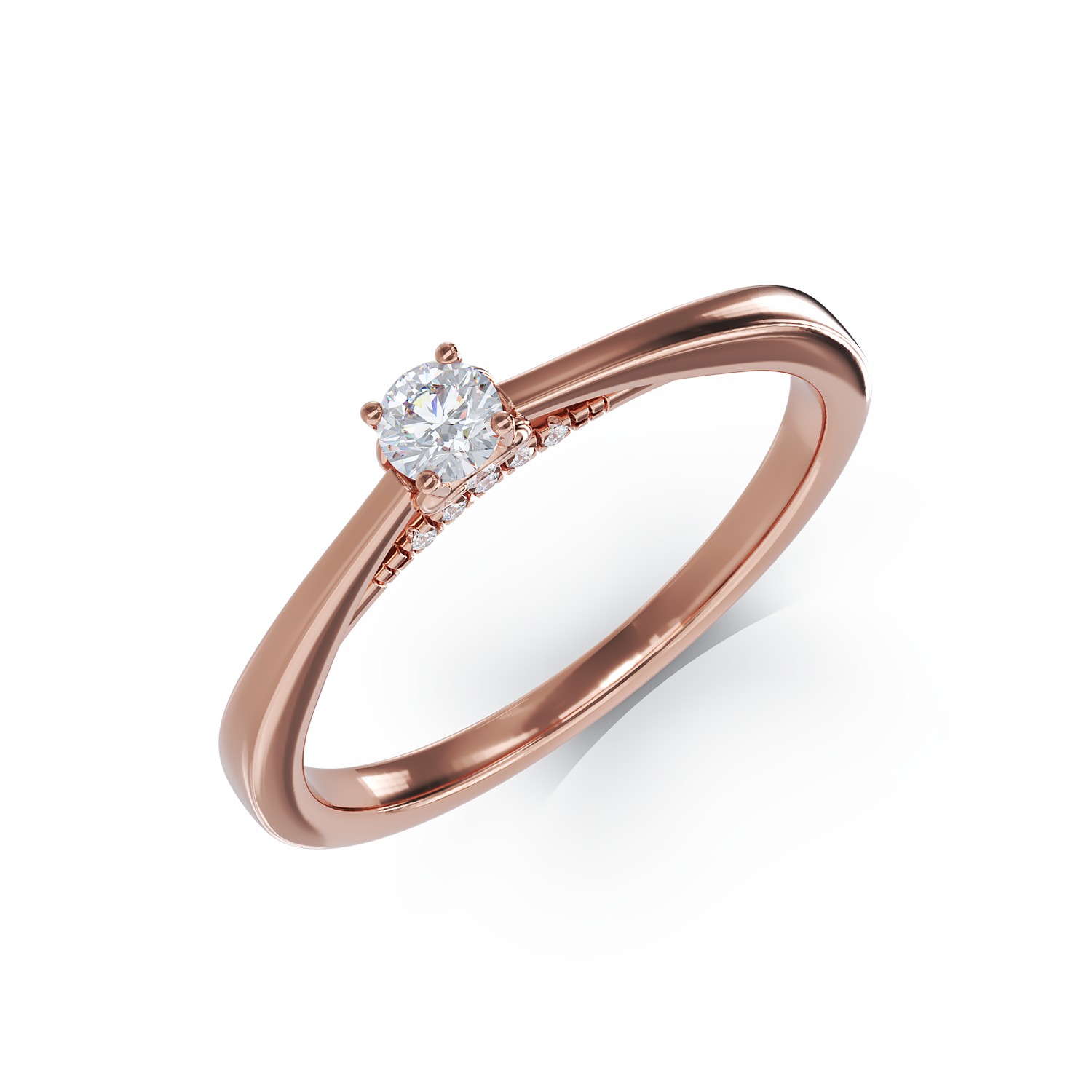 Rose gold engagement ring with 0.17ct diamonds