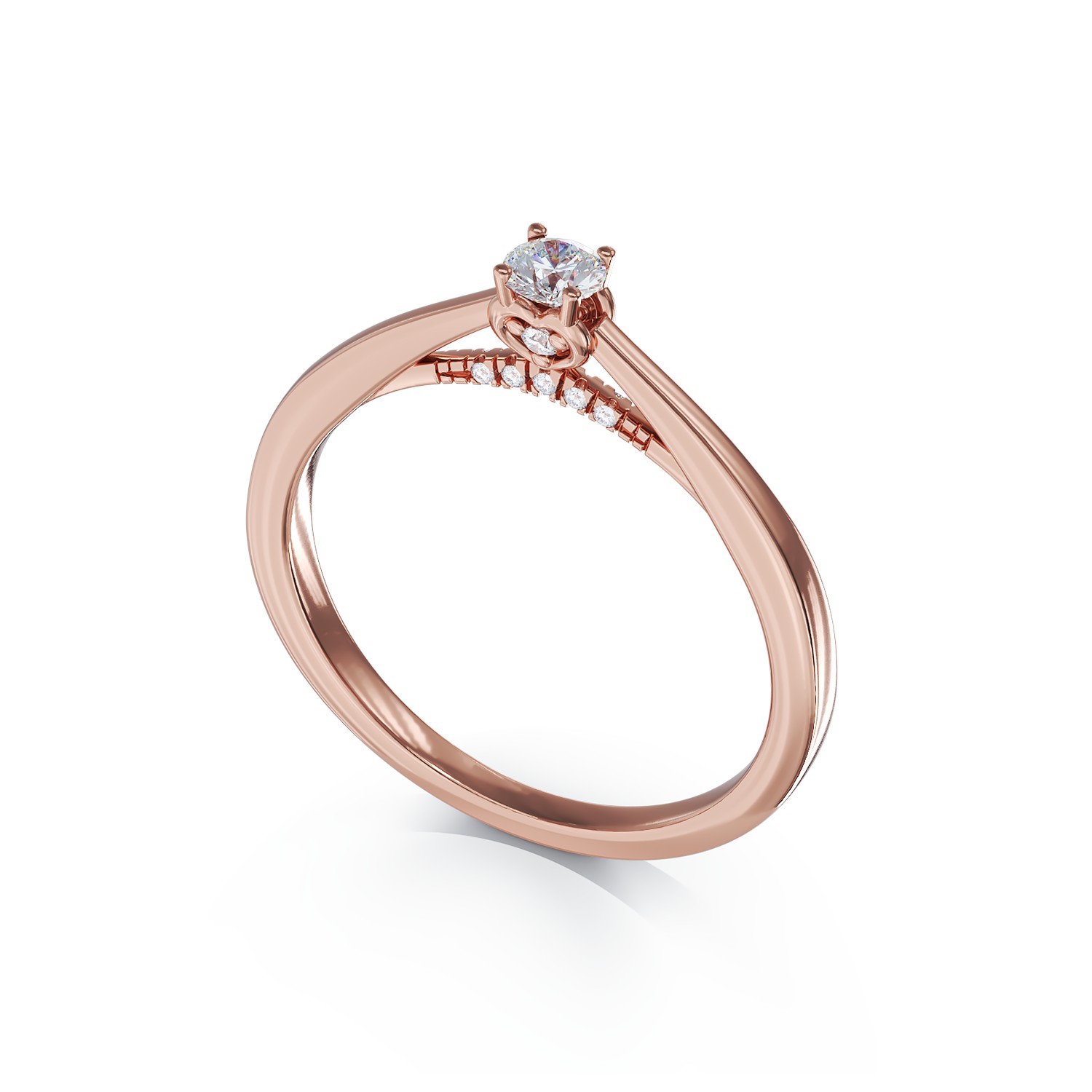 Rose gold engagement ring with 0.17ct diamonds