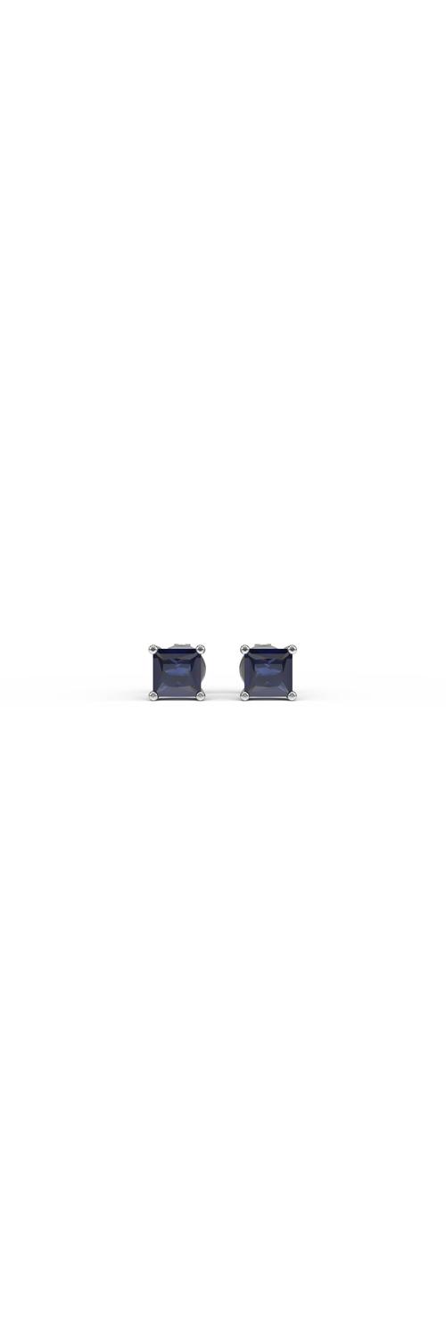 White gold earrings with 0.193ct sapphires
