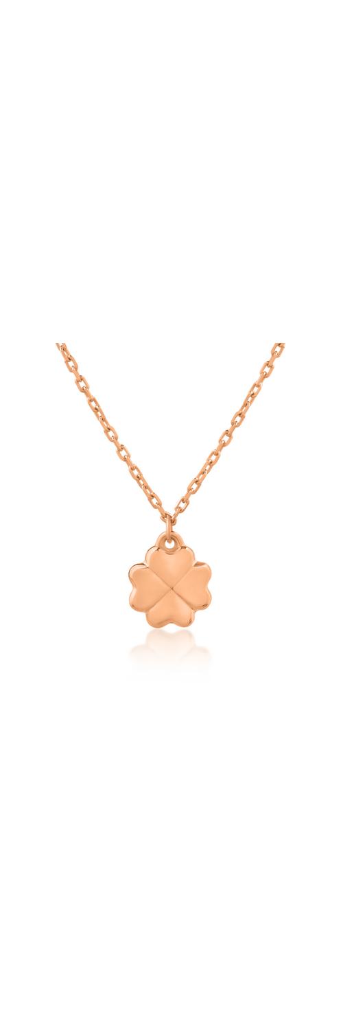 Rose gold clover pendant necklace