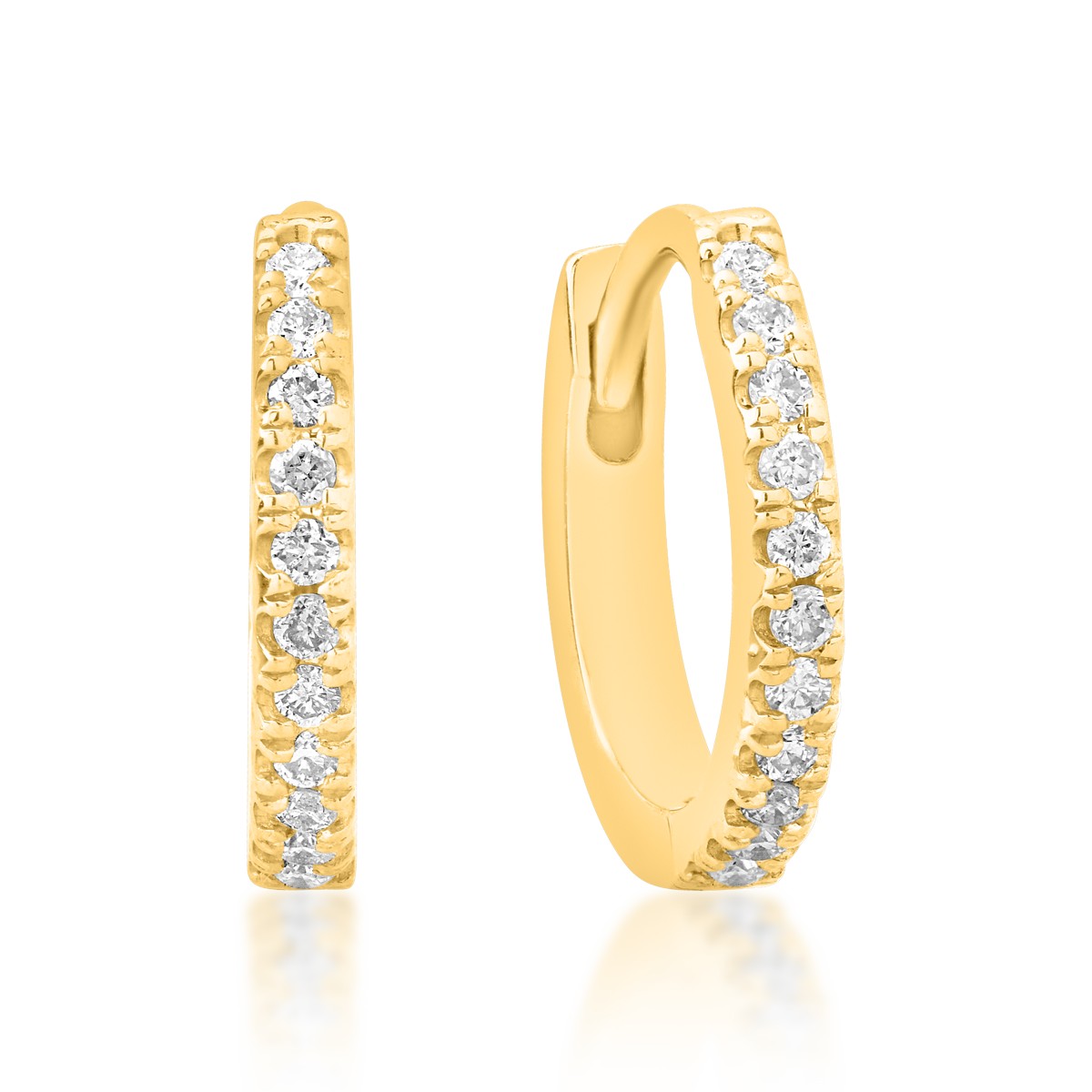 Yellow gold earrings with 0.08ct diamonds