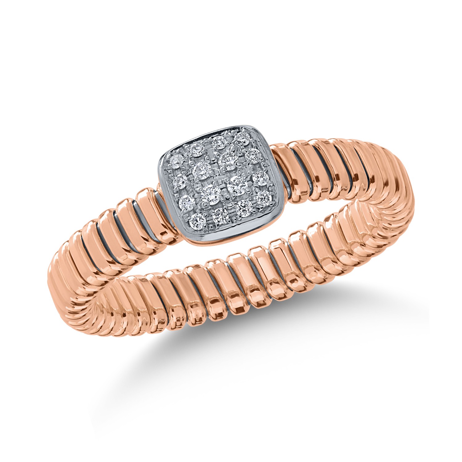 White-rose gold ring with 0.08ct diamonds