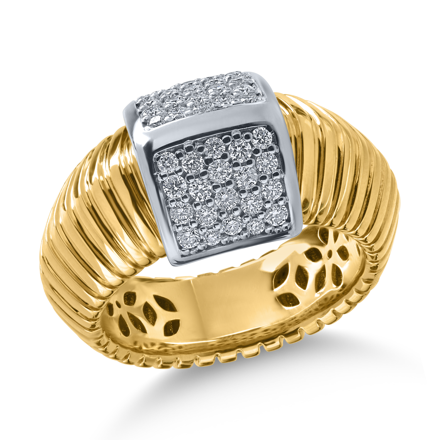 White-yellow gold ring with 0.44ct diamonds