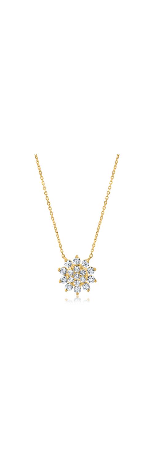 Yellow gold pendant necklace with 0.51ct diamonds
