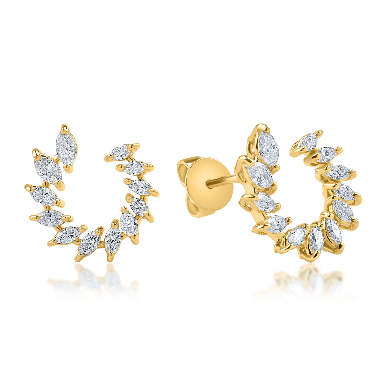 Yellow gold earrings with 1.17ct diamonds