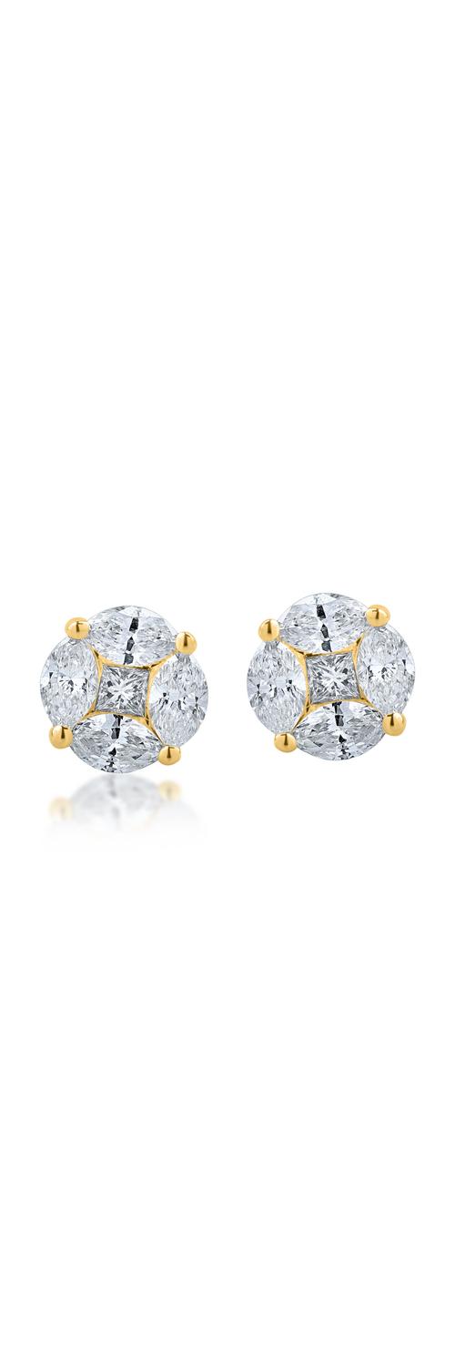 Yellow gold earrings with 1.13ct diamonds