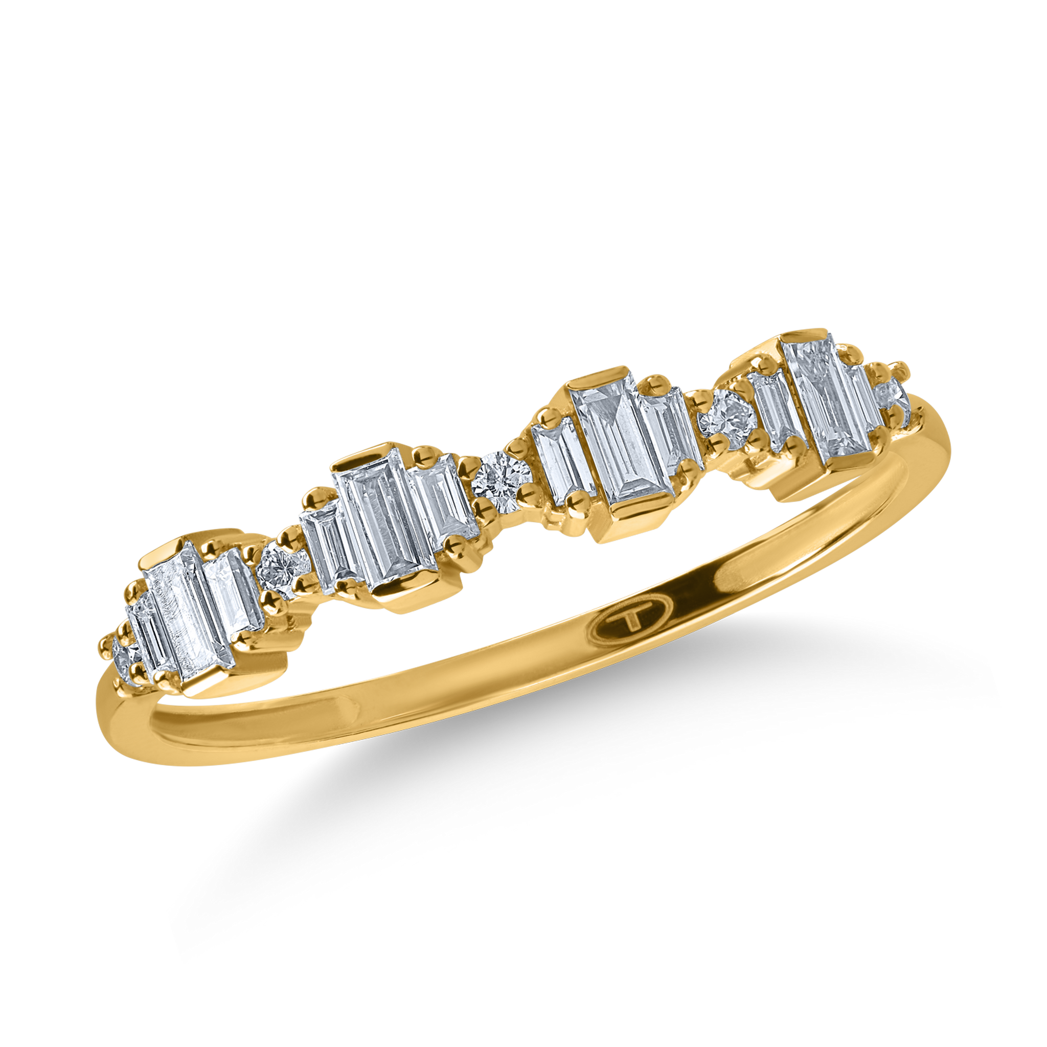 Sárga arany gyűrű 0.24ct gyémántokkal