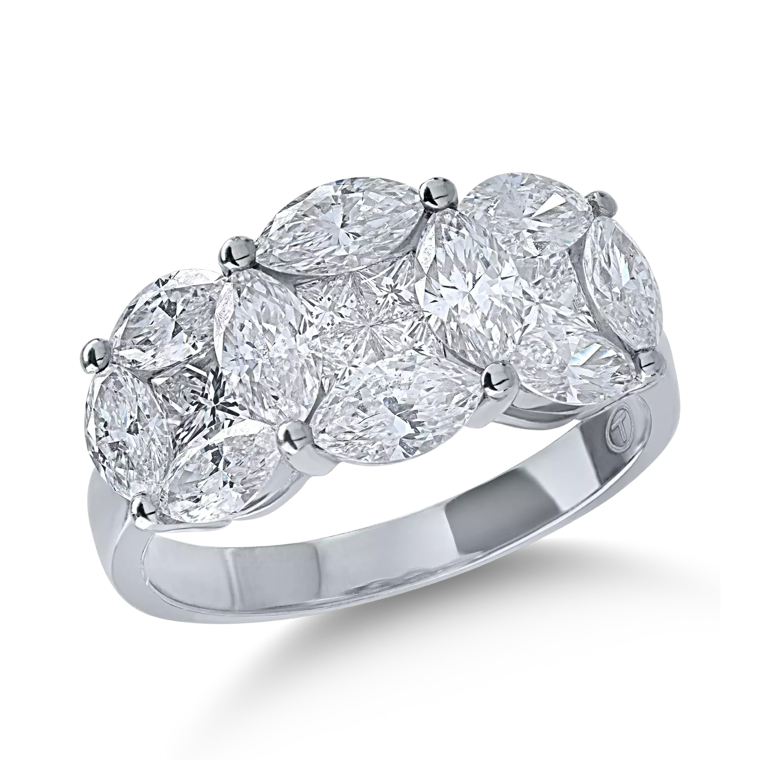 Fehérarany gyűrű 2.13ct gyémántokkal