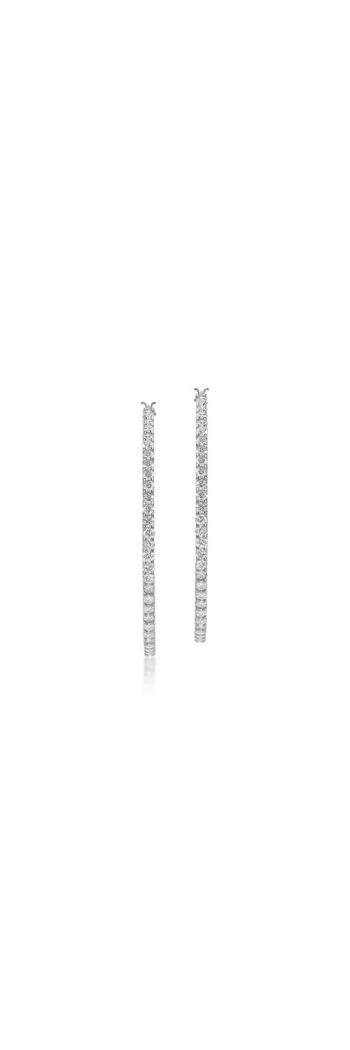 Platinum round earrings with 2ct diamonds