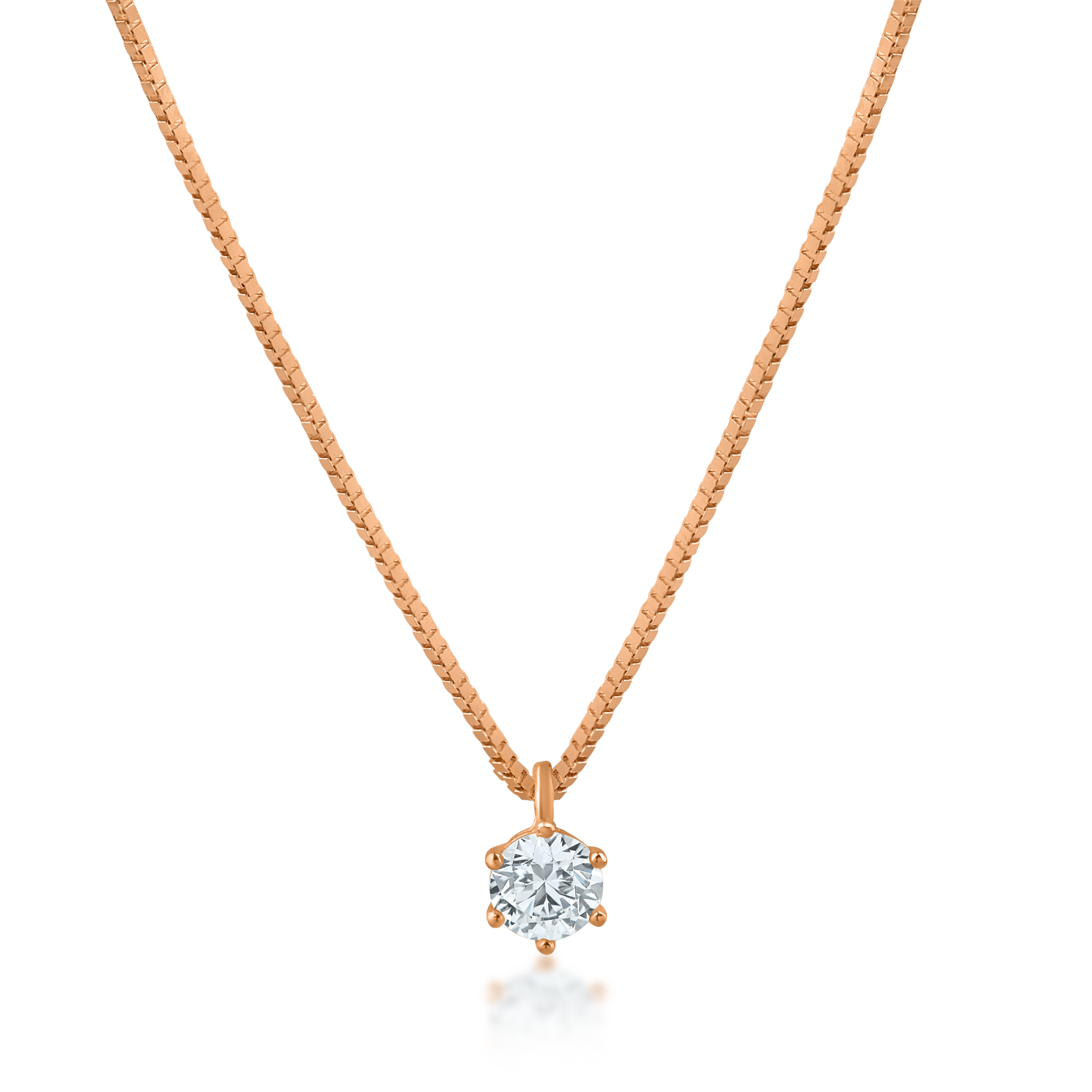 Yellow-rose gold pendant necklace