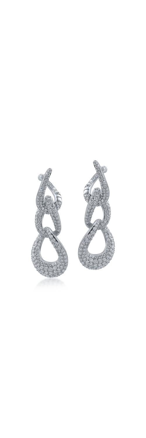 White gold earrings with 2.408ct diamonds