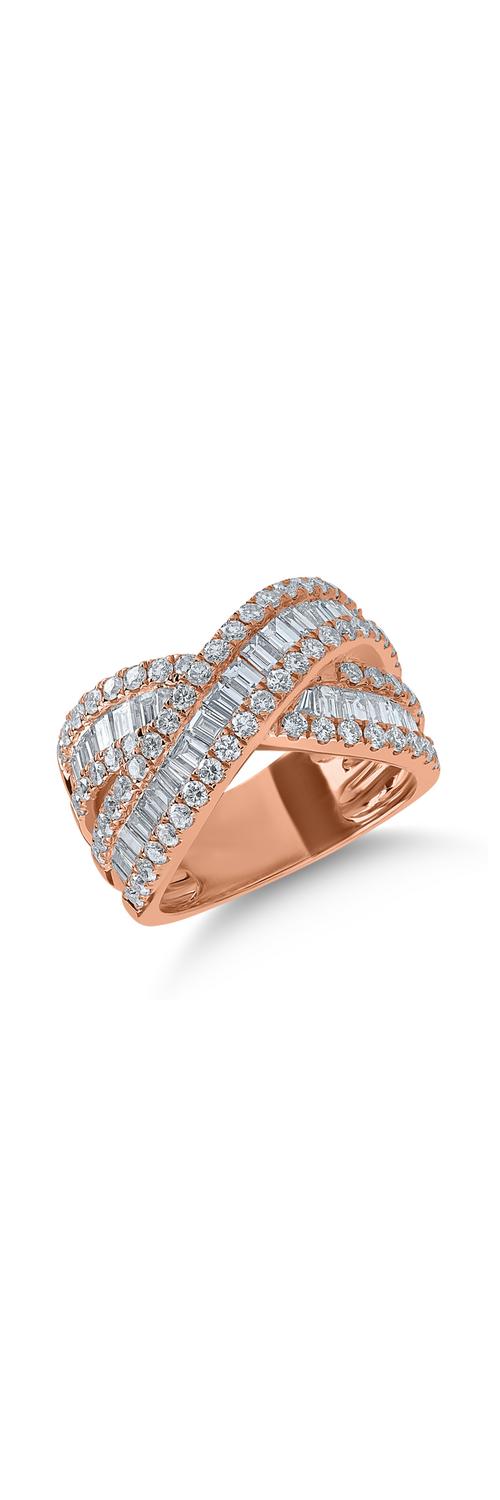 Rose gold ring with 2.21ct diamonds