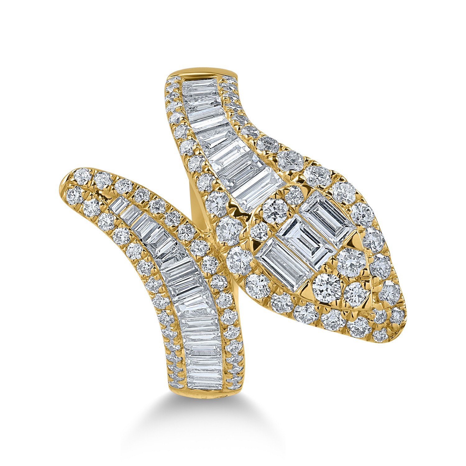 Sárga arany gyűrű 1.5ct gyémántokkal