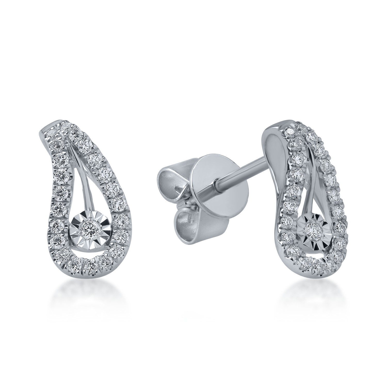 White gold earrings with 0.182ct diamonds