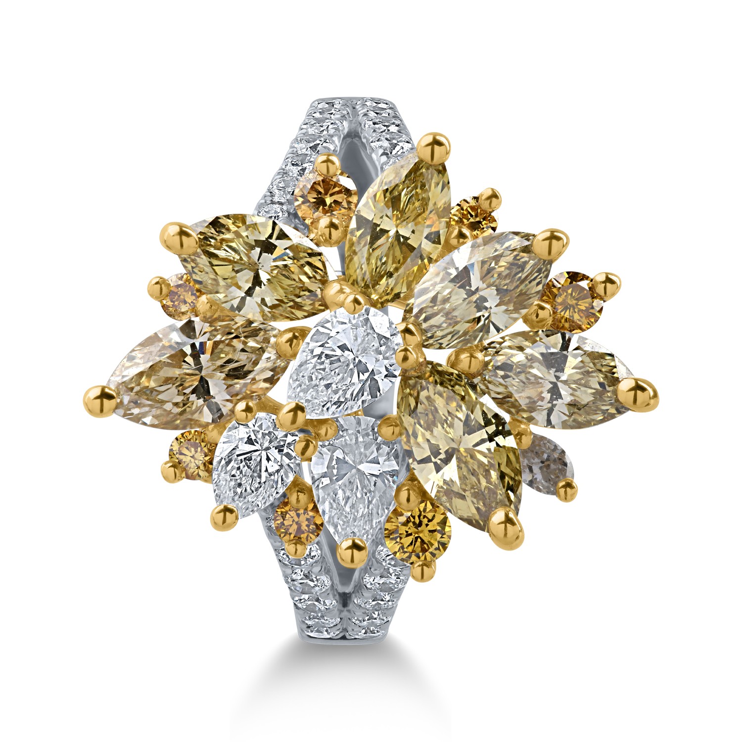 Inel din aur alb-galben cu diamante de 3.12ct
