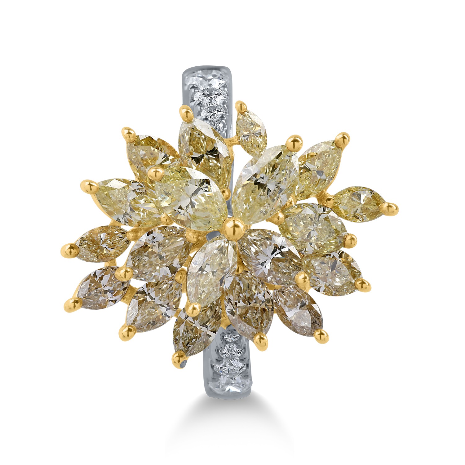 Inel din aur alb-galben cu diamante de 4.89ct