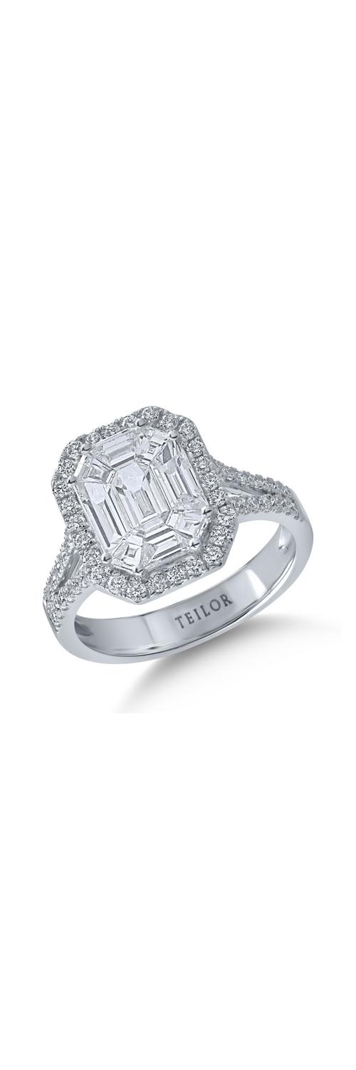 Fehérarany gyűrű 1.80ct gyémántokkal