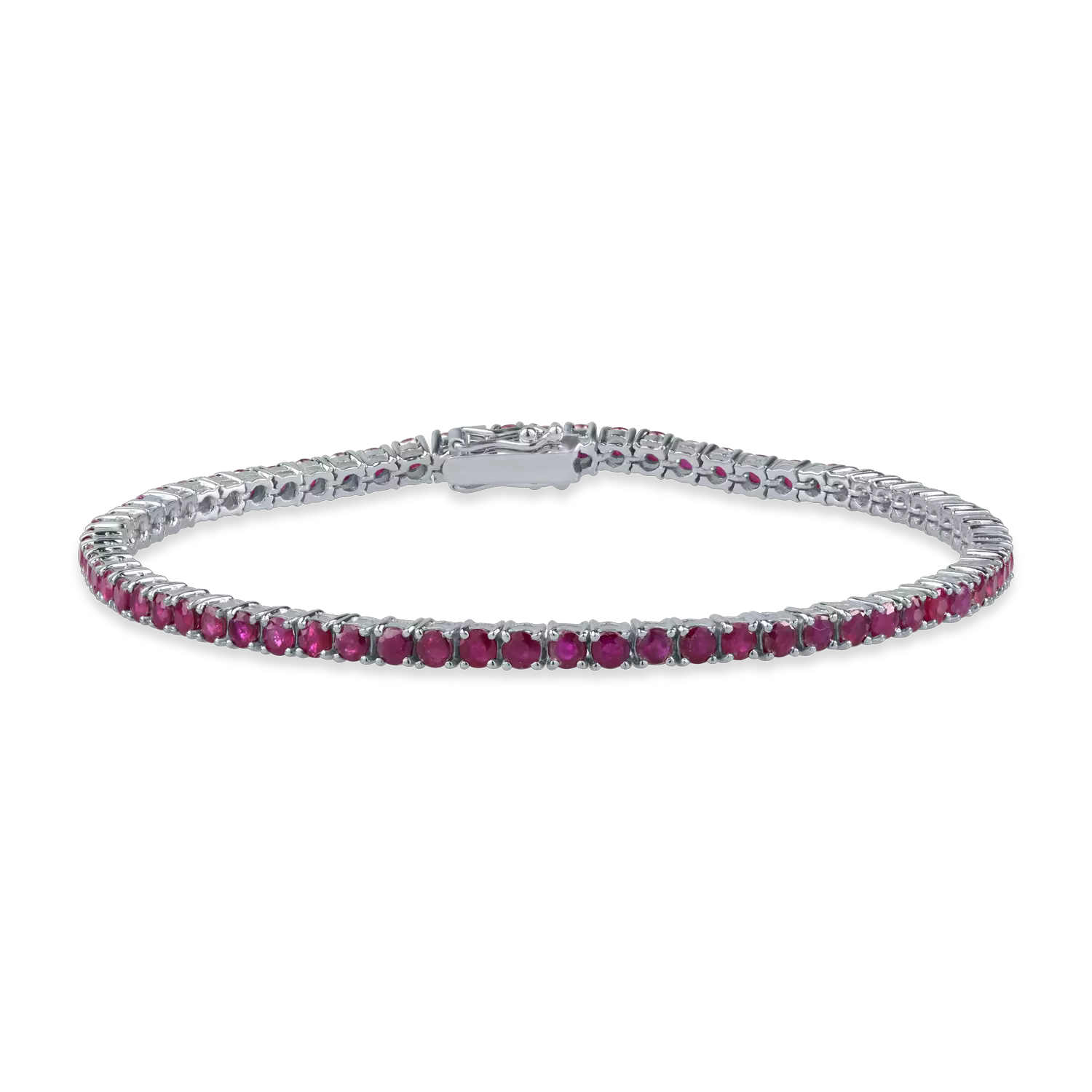 White gold tennis bracelet with 5.26ct rubies