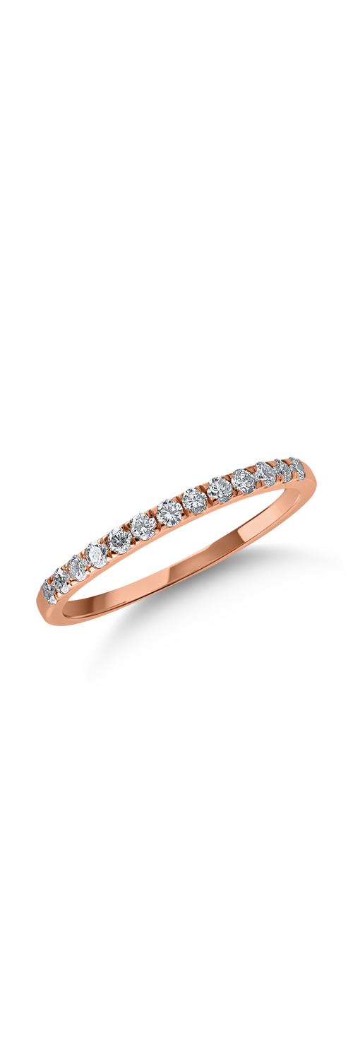 Half eternity ring in rose gold with 0.29ct diamonds