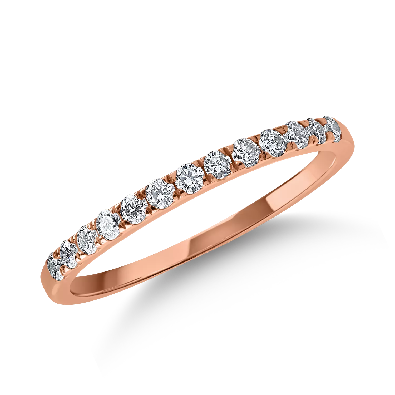 Fél örökkévalóság gyűrű rózsaszín aranyból 0.29ct gyémántokkal
