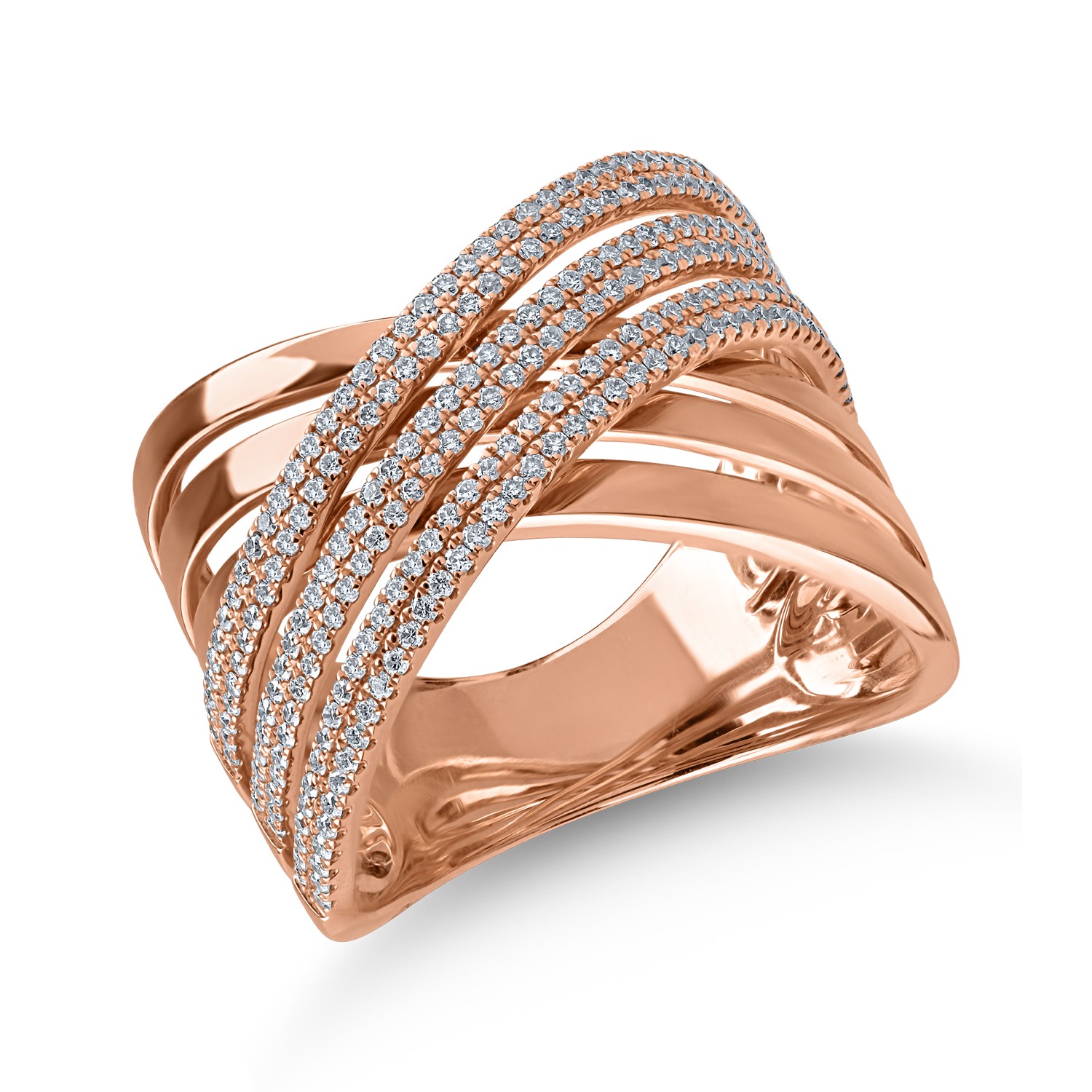 Inel din aur roz cu diamante de 0.58ct