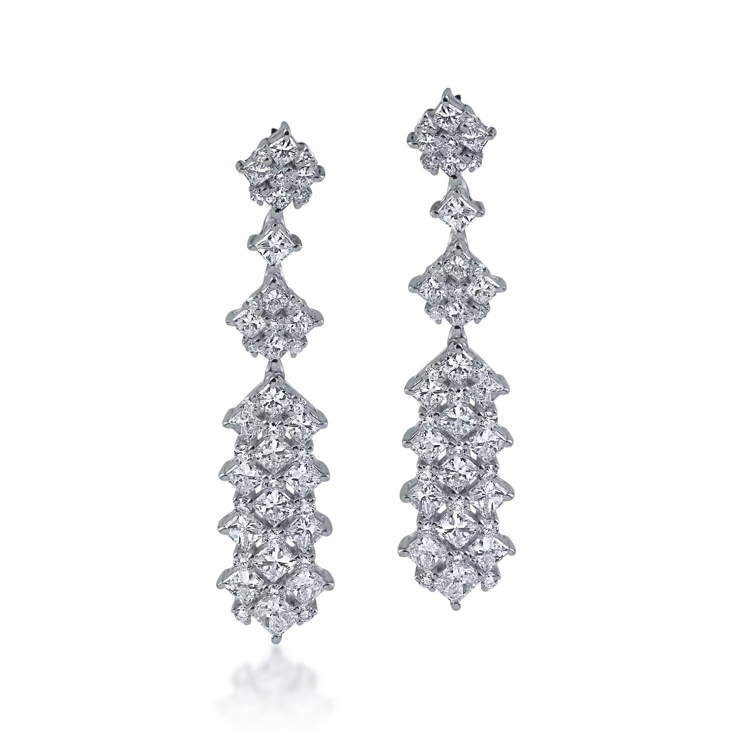White gold earrings with 3.16ct diamonds