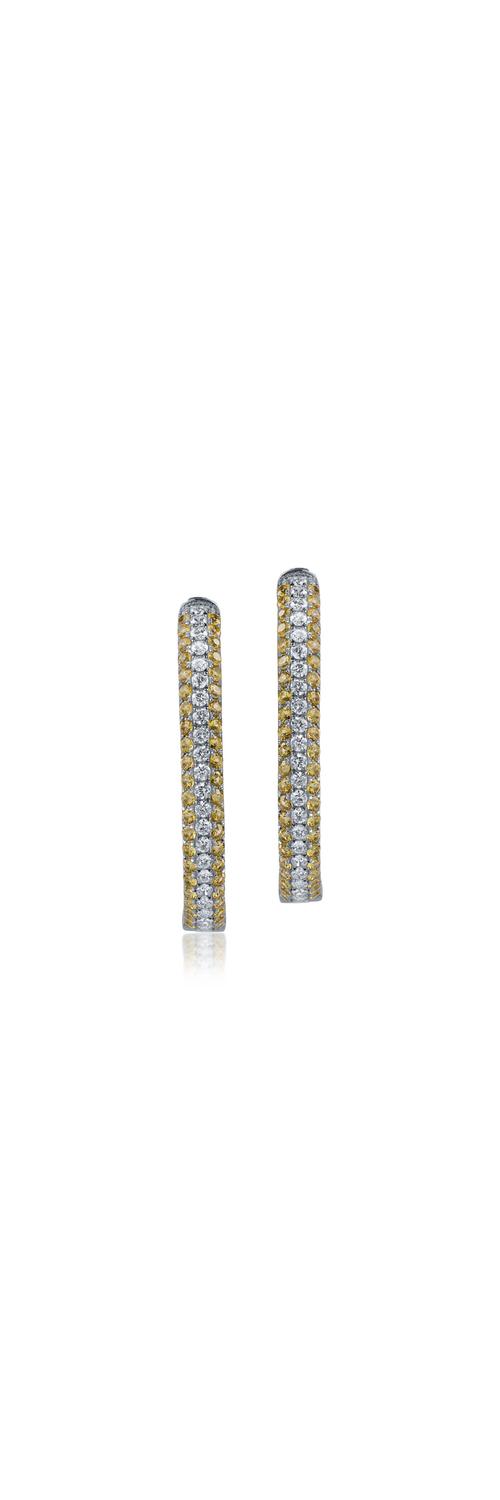 White gold earrings with 2.15ct yellow sapphires and 0.97ct diamonds