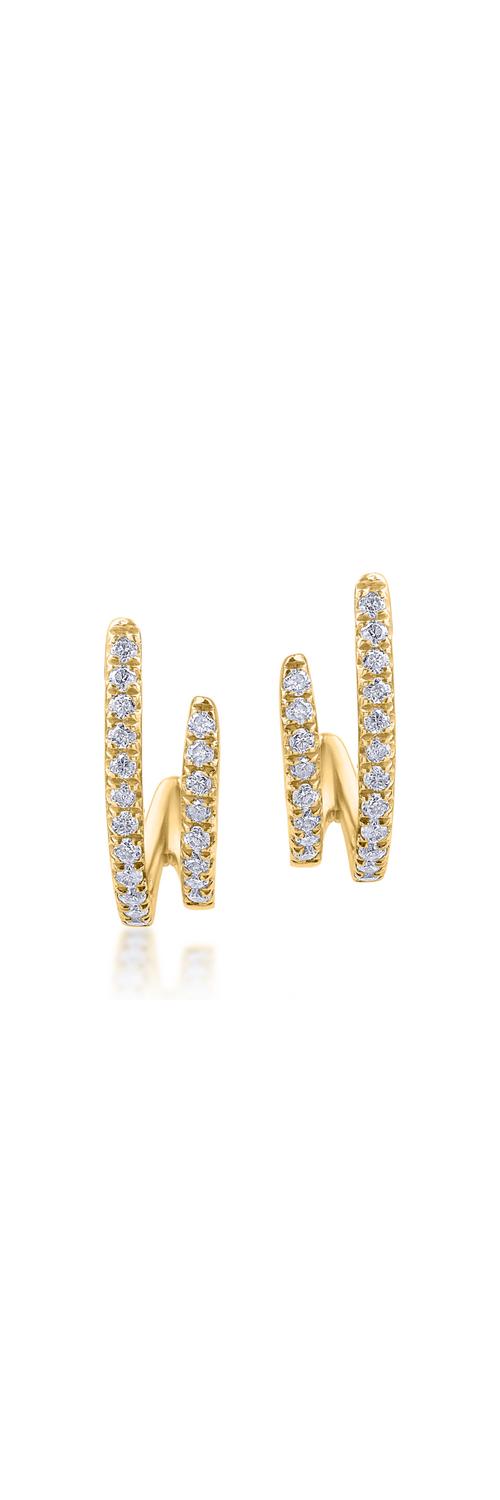 Yellow gold earrings with 0.12ct diamonds