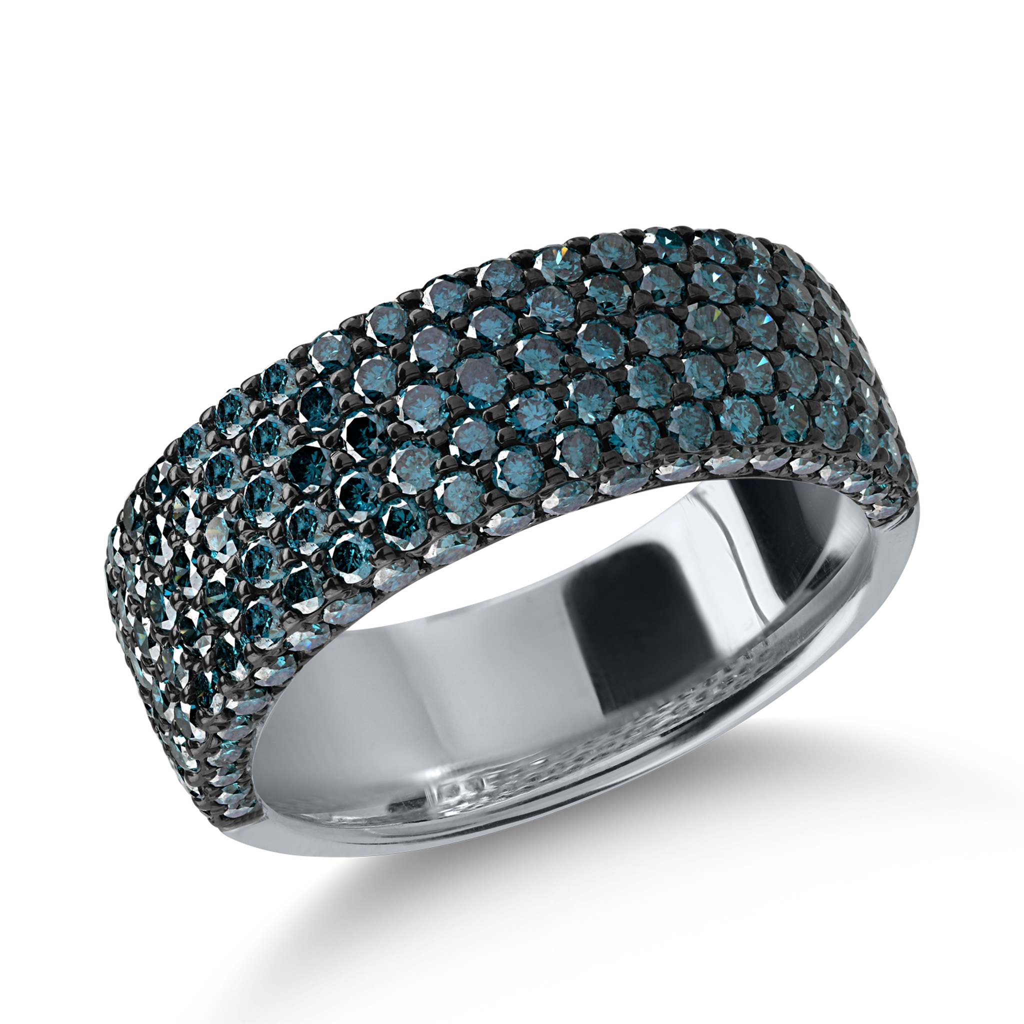 Fehérarany gyűrű 1.95ct kék gyémántokkal