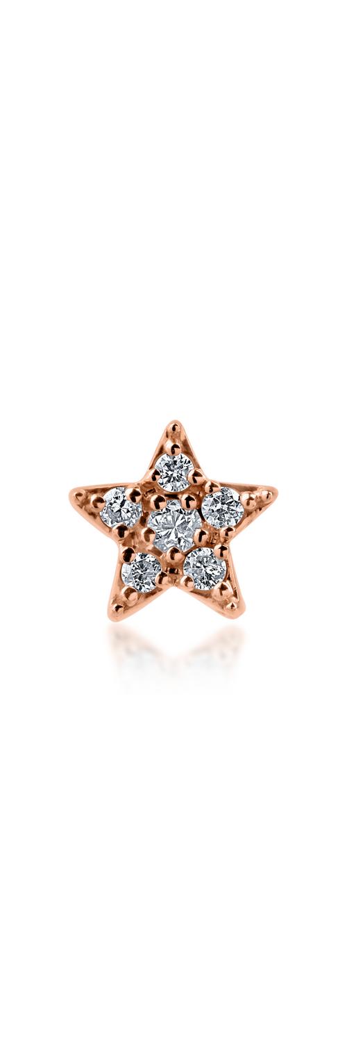 Rose gold star pendant with 0.05ct diamonds