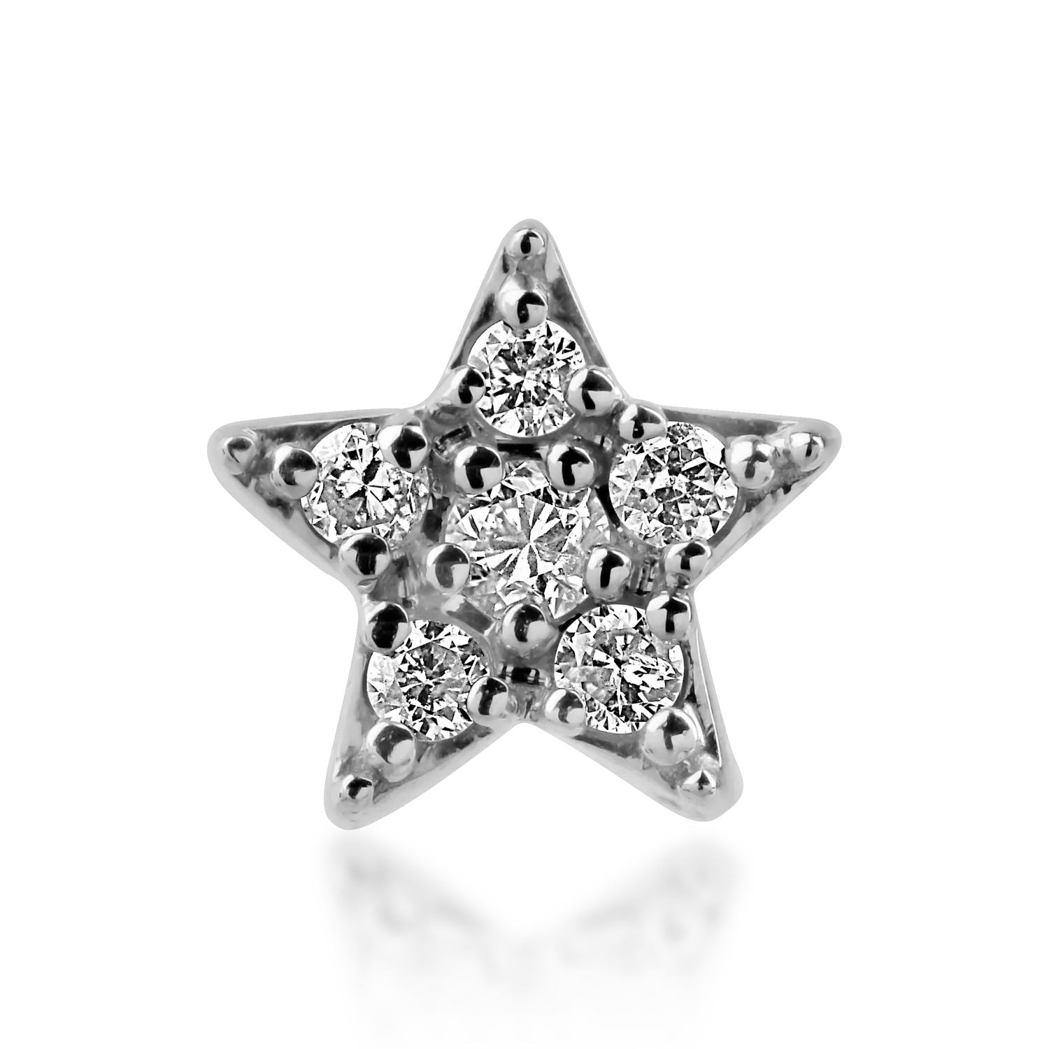 Fehérarany csillagos medál 0.05ct gyémántokkal