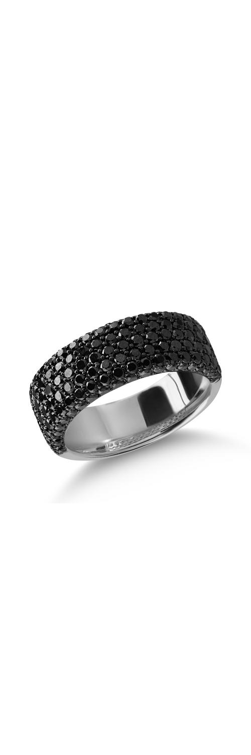 Fehérarany gyűrű 2.05ct fekete gyémántokkal
