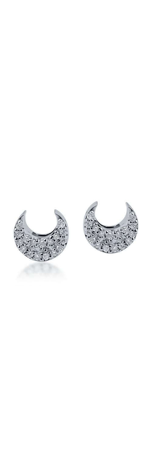 White gold halfmoon earrings with 0.1ct diamonds