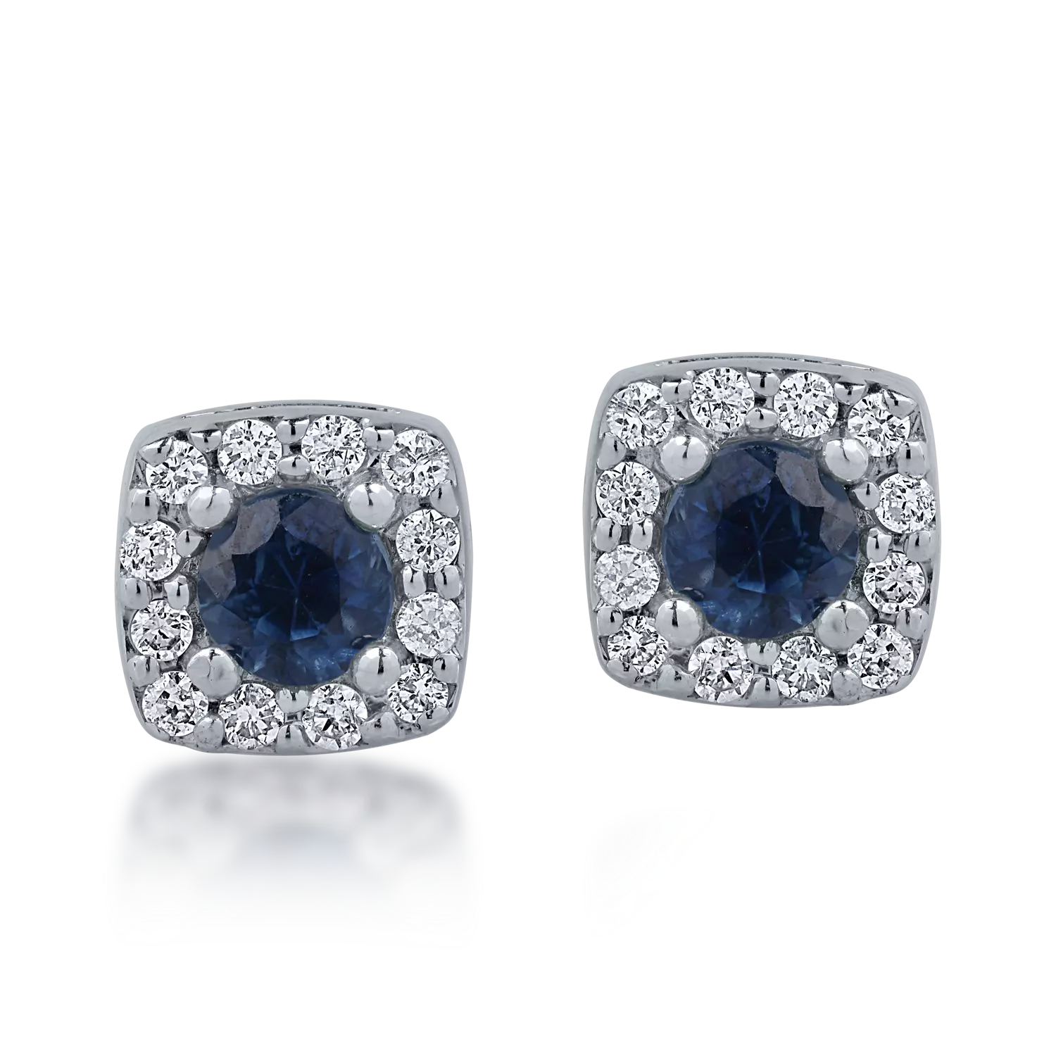White gold earrings with 0.32ct sapphires and 0.12ct diamonds