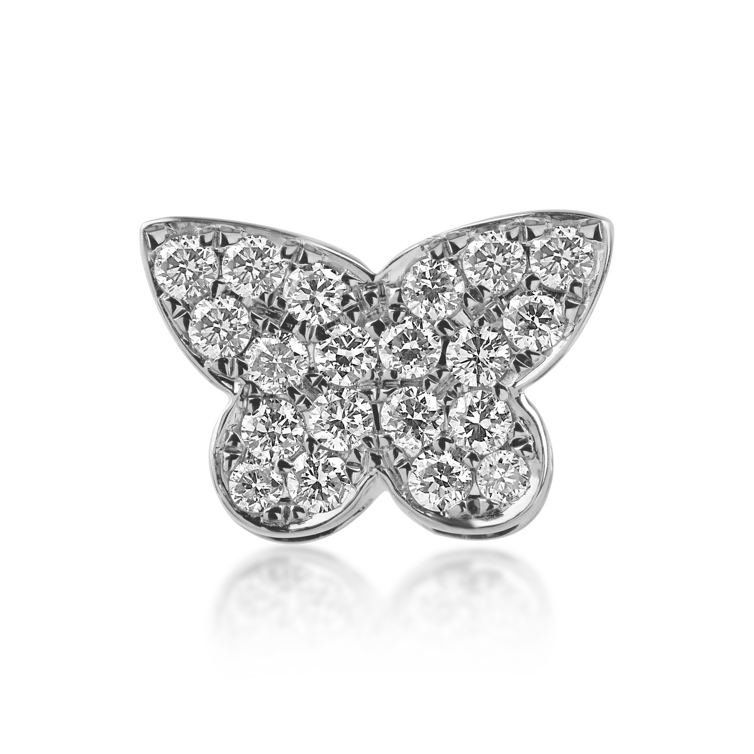 Wisior w kształcie motyla z białego złota z diamentami o masie 0.21ct