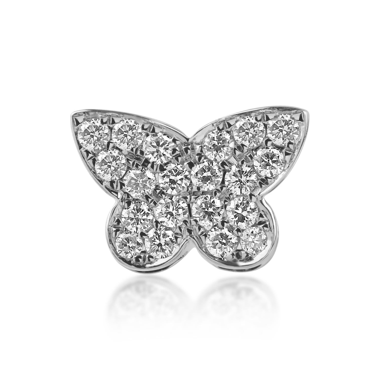 Pandantiv fluture din aur alb cu diamante de 0.21ct