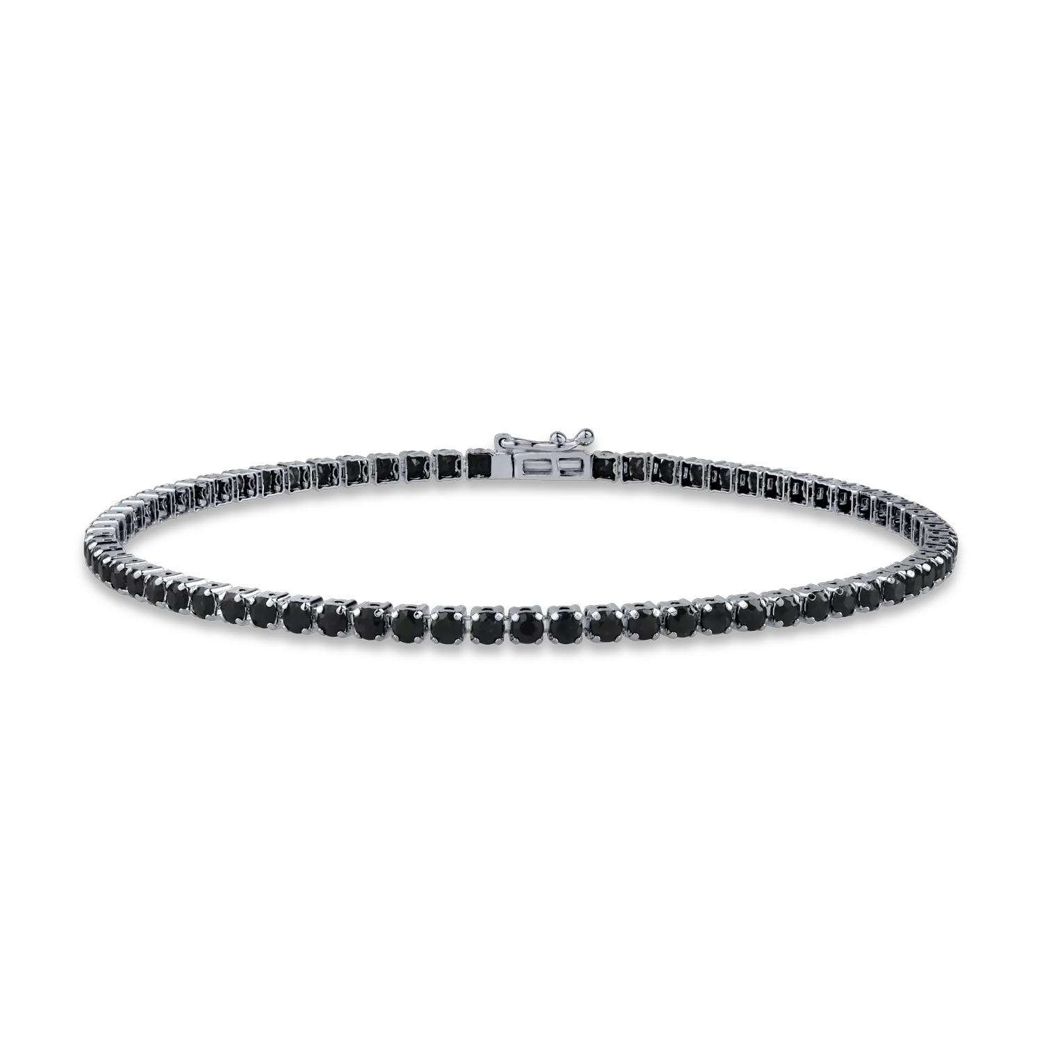 White gold tennis bracelet with 2.9ct heated sapphires