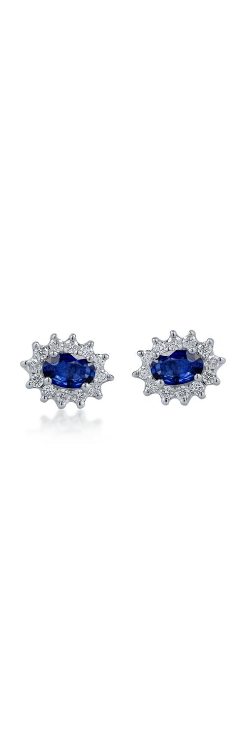 White gold earrings with 1.16ct sapphires and 0.44ct diamonds