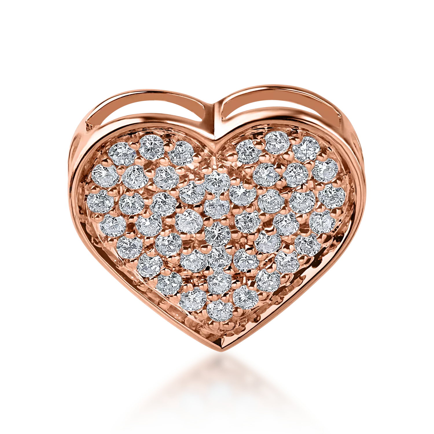 Висулка сърце от розово злато с диаманти 0.28кt